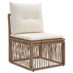 vidaXL Ensemble de canapé de jardin 9 Pièces Beige polyrotin
