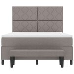 vidaXL Lit à ressorts avec matelas Taupe 140 x 190 cm tissu