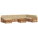 vidaXL Ensemble de canapés d'extérieur 9 pc Naturel et Beige
