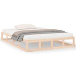 vidaXL Cadre de lit sans matelas 140x190 cm bois massif