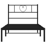vidaXL Cadre de lit métal sans matelas avec tête de lit noir 90x190 cm