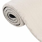 vidaXL Tapis shaggy crème blanc 120x183 cm polyester