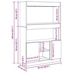 vidaXL Buffet haut chêne artisanal 92x33x140 cm bois d'ingénierie
