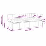 vidaXL Cadre de lit d'angle Gris clair 90 x 200 cm Velours