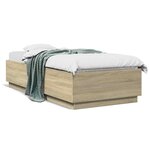 vidaXL Cadre de lit sans matelas chêne sonoma 100x200 cm