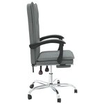 vidaXL Fauteuil inclinable de bureau Gris foncé Tissu