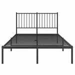 vidaXL Cadre de lit métal sans matelas avec tête de lit noir 120x200cm