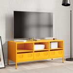vidaXL Meuble TV jaune moutarde 101 5x39x43 5 cm acier laminé à froid