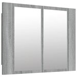 vidaXL Armoire à miroir LED Sonoma gris 60x12x45 cm Bois d'ingénierie