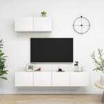 Vidaxl meubles tv 3 pièces blanc aggloméré