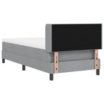 vidaXL Lit à ressorts avec matelas - Gris clair - 90 x 190 cm - Tissu