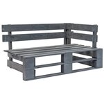 vidaXL Banc d'angle palette de jardin bois gris