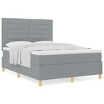 vidaXL Lit à ressorts avec matelas gris clair 140x200 cm en tissu