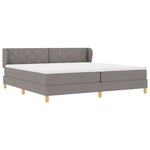 Lit Box Spring vidaXL avec matelas en taupe  200x200 cm  tissu