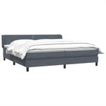 vidaXL Sommier à lattes de lit et matelas gris foncé 180x220cm velours