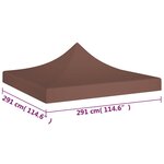 vidaXL Toit de tente de réception 3x3 m Marron 270 g/m²