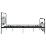 vidaXL Cadre de lit métal avec tête de lit/pied de lit noir 140x190 cm