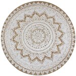 vidaXL Tapis Jute tressé imprimé 120 cm rond