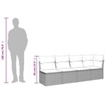 vidaXL Canapé de jardin avec coussins 4 places noir résine tressée