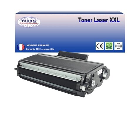 Toner compatible avec Brother TN3480 pour Brother HL-L5200DW  HL-L5200DWT  HL-L6250DN  HL-L6300DW- 8 000 pages - T3AZUR