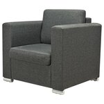 vidaXL Ensemble de canapés trois pièces Tissu Gris foncé