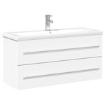 vidaXL Armoire lavabo de salle de bain avec bassin intégré blanc