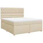 vidaXL Sommier à lattes de lit avec matelas Crème 180x200 cm Tissu