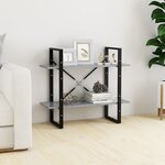 vidaXL Bibliothèque à 2 niveaux Gris béton 80x30x70 cm bois ingénierie