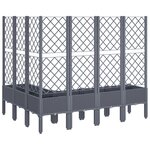 vidaXL Jardinière avec treillis gris 160x120x142 cm PP