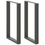 vidaXL Pieds de table de bar en U 2 pièces Anthracite 60 x (90-91) cm Acier