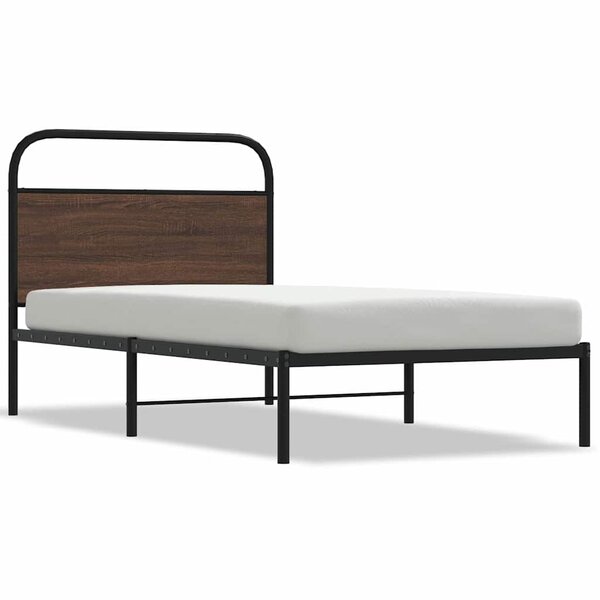 vidaXL Cadre de lit sans matelas 90x190cm chêne marron bois ingénierie
