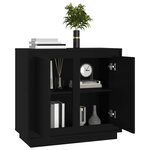 vidaXL Buffet noir 80x34x75 cm bois d'ingénierie