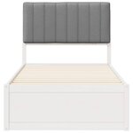 vidaXL Cadre de lit avec tête de lit rembourrée Gris clair 90 x 200 cm