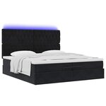 VidaXL Cadre de lit ottoman avec matelas noir 200x200cm velours