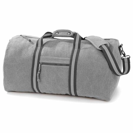 Sac de voyage toile look usé style vintage - gris - qd613