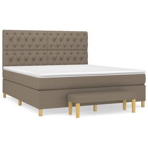 vidaXL Sommier à lattes de lit avec matelas Taupe 160x200 cm Tissu