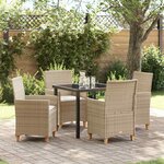 vidaXL Ensemble de salle à manger pour jardin 5 Pièces Beige polyrotin