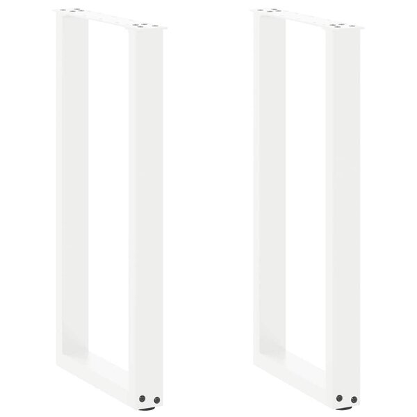 vidaXL Pieds de table console en U 2 pièces blanc 38 x (72-73) cm acier