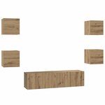 vidaXL Ensemble meuble TV 6 Pièces Chêne artisanal Bois d'ingénierie