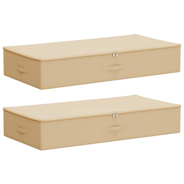 vidaXL Boîte de rangement 2 Pièces Crème 100 x 50 x 18 cm Tissu intissé
