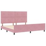 vidaXL Lit à ressorts avec tête de lit Rose 200 x 200 cm Velours