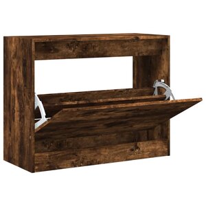 vidaXL Armoire à chaussures chêne fumé 80x34x63 cm bois d'ingénierie