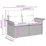 vidaXL Ensemble de canapé de jardin 5 Pièces 242.5 x 132.5 x 85 cm
