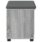 vidaXL Banc d'entrée avec coussin Uni Gris Sonoma 60 x 38 x 46 cm
