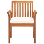 vidaXL Mobilier à dîner d'extérieur 7 Pièces et coussins Acacia solide