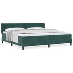 Lit Box Spring vidaXL avec Matelas Vert Foncé 200x200 cm Velours