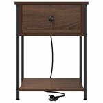 vidaXL Cabinet de chevet avec tiroir Chêne marron 42 x 41 x 56 cm