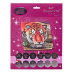 Kit carte broderie diamant 18x18cm Tigre