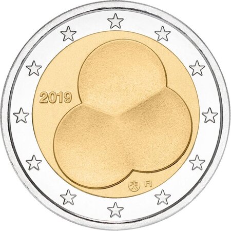 Pièce de monnaie 2 euro commémorative Finlande 2019 – Constitution finlandaise
