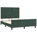 vidaXL Cadre de lit avec tête de lit Vert foncé 140x190 cm Velours